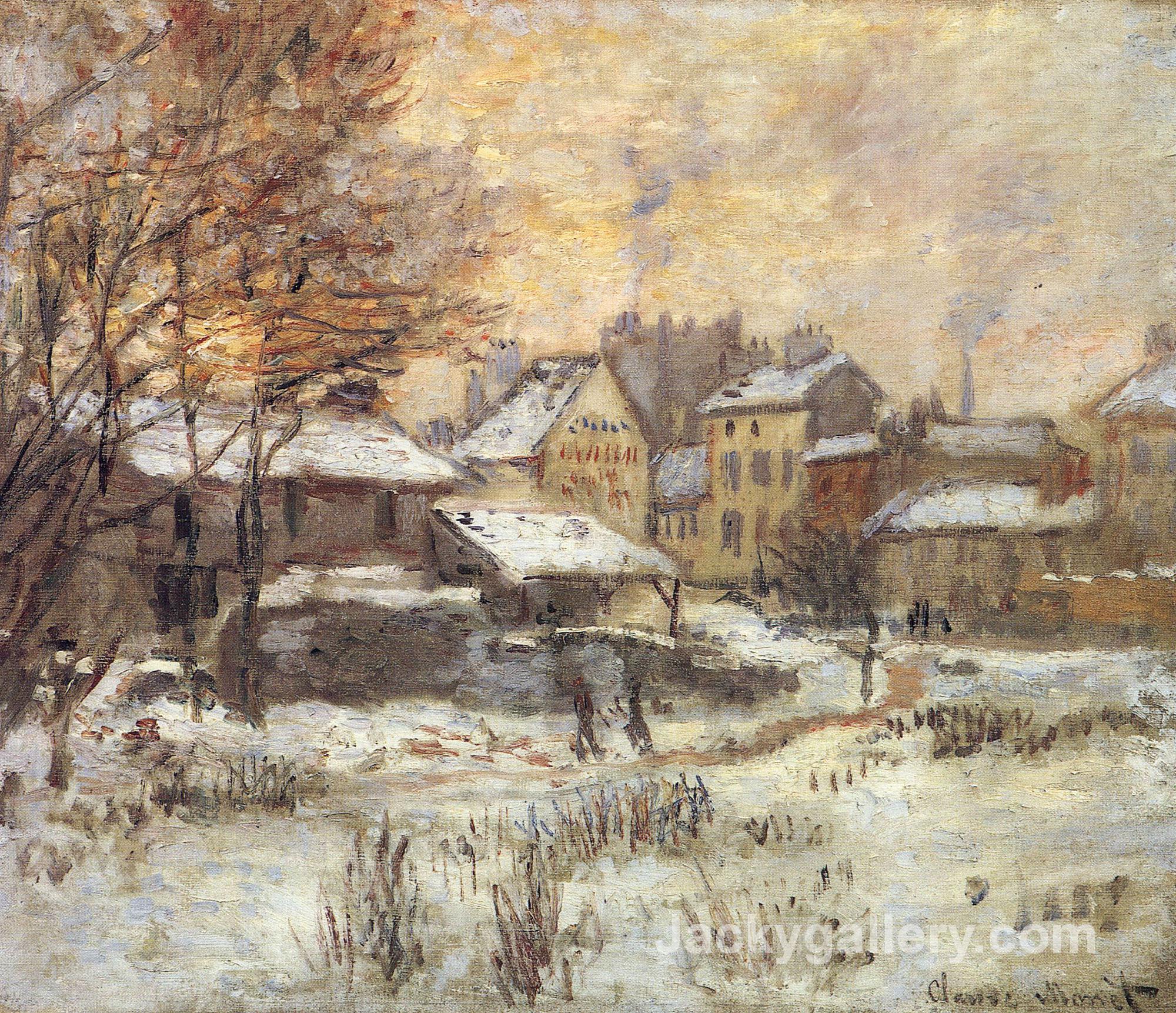 Snow Effect with Setting Sun by Claude Monet paintings reproduction